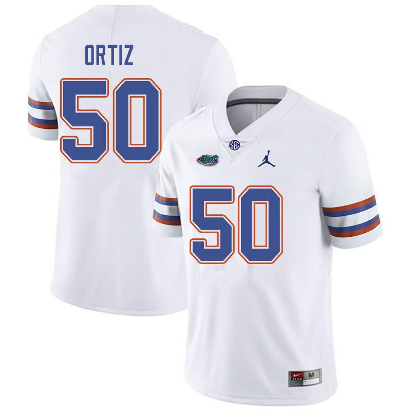 NCAA Florida Gators Marco Ortiz Men's #50 Jordan Brand White Stitched Authentic College Football Jersey SRN4064JM